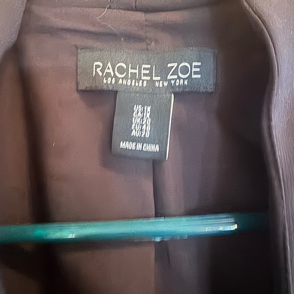 Rachel Zoe Blazer Womens 1X Black Textured Jacket Ruched Sleeves Open Front - Picture 6 of 6